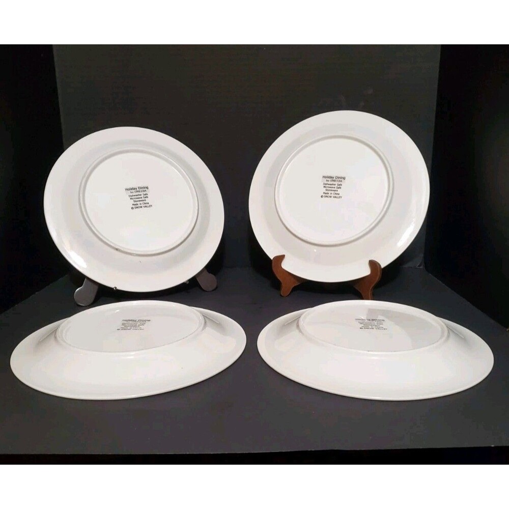 Oneida Snow Valley Snowman Plates Debbie Mumm 4 Pc Dinner Plate Holiday Dining,A - Picture 2 of 6
